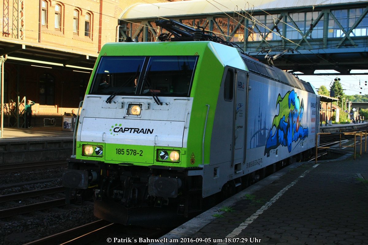 Captrain 185 578 Lz am 05.09.2016 in Hamburg-Harburg