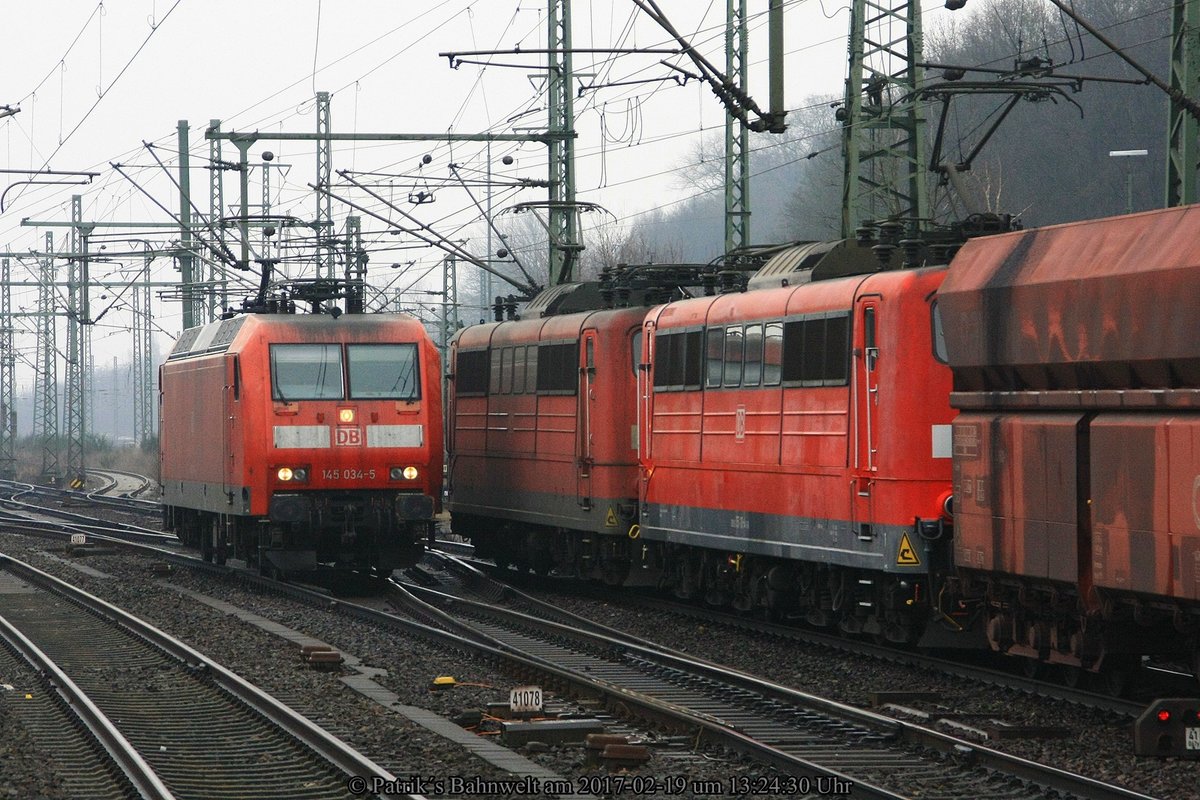 DB 145 034 Lz am 19.02.2017 in Hamburg-Harburg