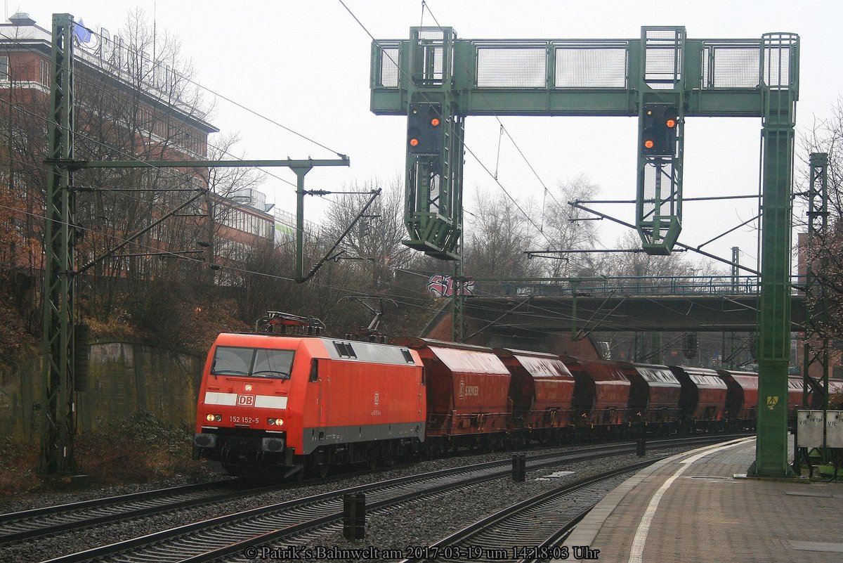 DB 152 152 mit Kalizug am 19.03.2017 in Hamburg-Harburg