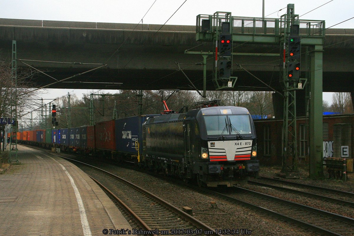 MRCE 193 873 mit Containerzug am 07.03.2017 in Hamburg-Harburg