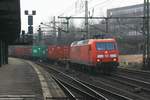 DB 145 080 mit Containerzug am 02.02.2017 in Hamburg-Harburg
