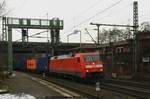 DB 152 034 mit Containerzug am 01.02.2017 in Hamburg-Harburg