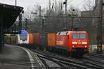 DB 152 096 mit Containerzug am 17.02.2017 in Hamburg-Harburg