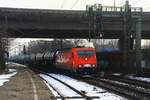 RHC 185 587 mit Kesselwagenzug am 18.01.2017 in Hamburg-Harburg