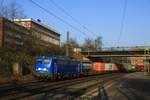 PRESS 140 038 mit Containerzug am 14.02.2017 in Hamburg-Harburg