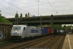 metrans-rail-sro/520845/metrans-386-014-mit-containerzug-am Metrans 386 014 mit Containerzug am 26.09.2016 in Hamburg-Harburg