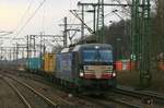 MRCE / boxXpress 193 850 mit Containerzug am 09.03.2017 in Hamburg-Harburg