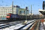SBB cargo 482 040 mit leeren BLG Logistics am 04.02.2017 in Dresden Hauptbahnhof