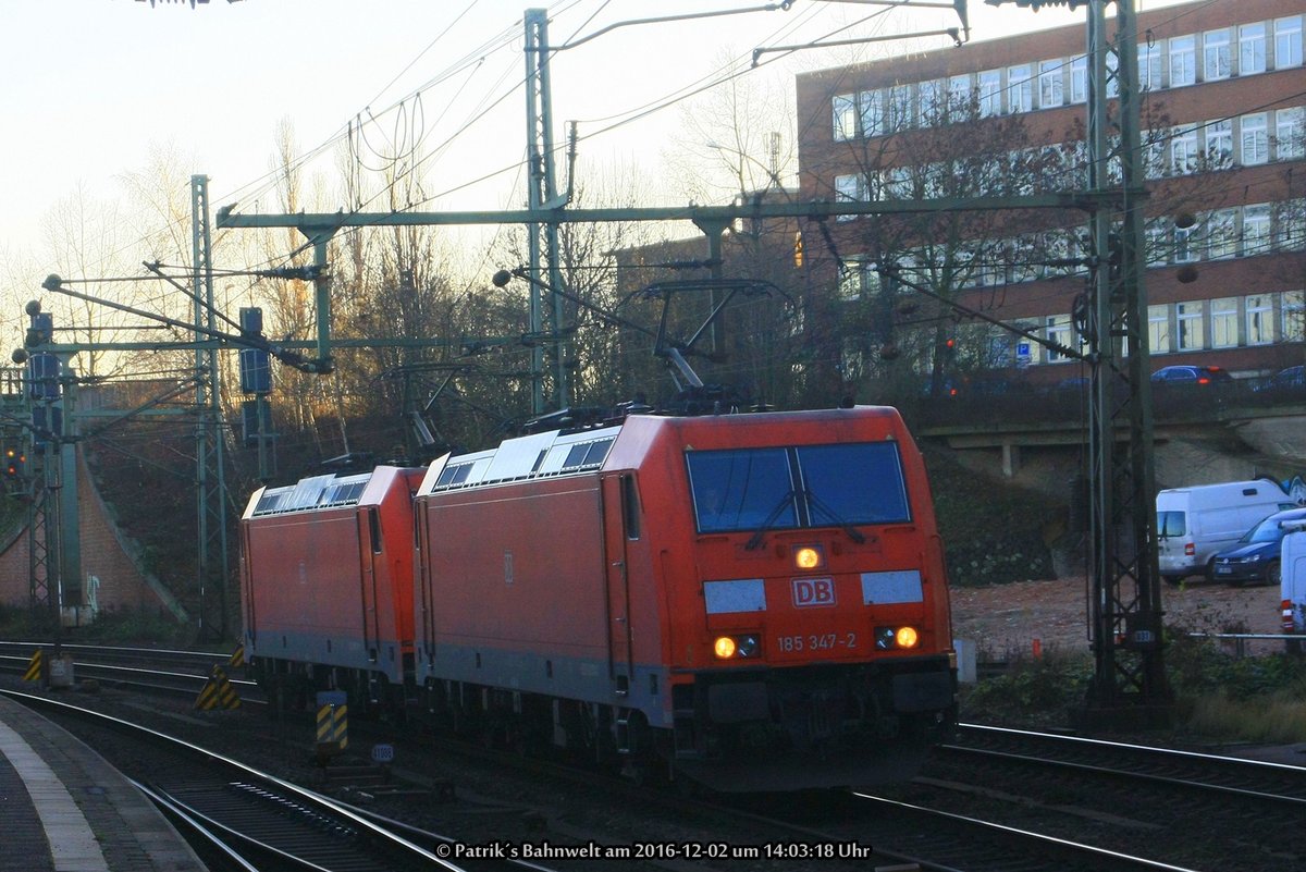 185 347 + 185 276 Lz in Hamburg-Harburg am 02.12.2016