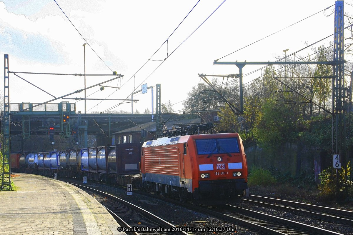 189 001 mit KT 50152 am 17.11.2016 in Hamburg-Harburg