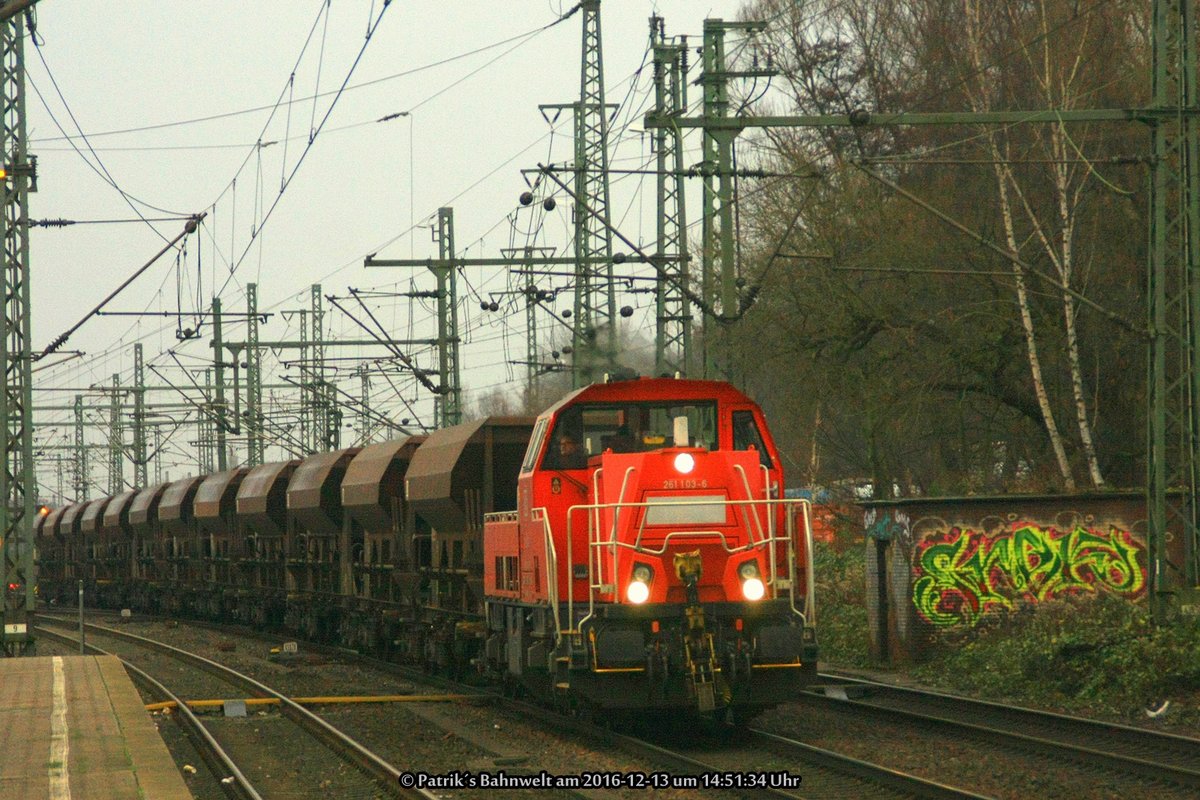 261 103 mit Kies in Facns am 13.12.2016 in Hamburg-Harburg