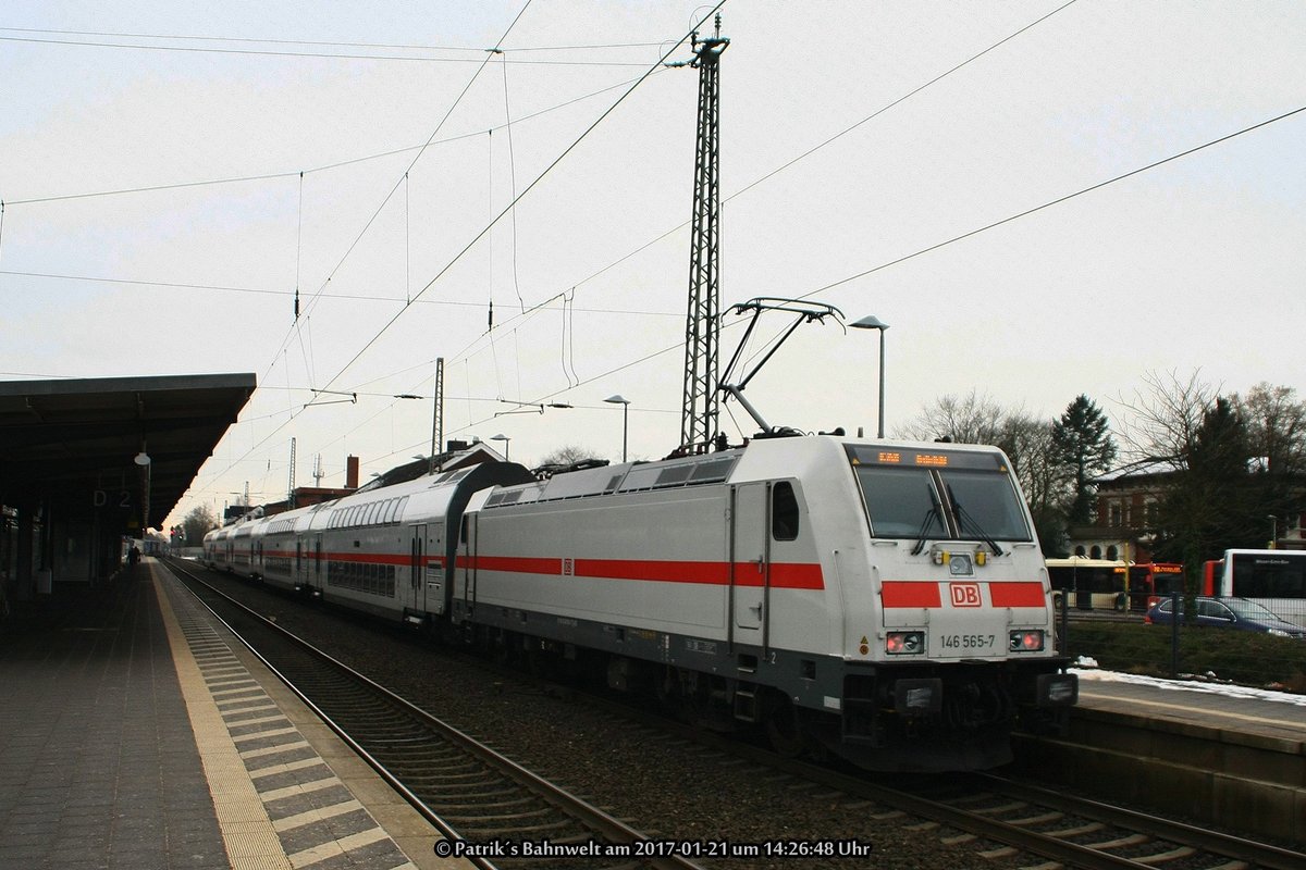 DB 146 565 mit IC2 am 21.01.2017 in Verden (Aller)