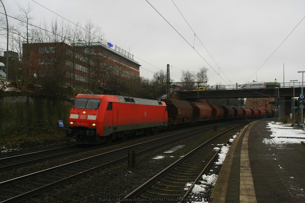 DB 152 020 mit Kalizug am 01.02.2017 in Hamburg-Harburg