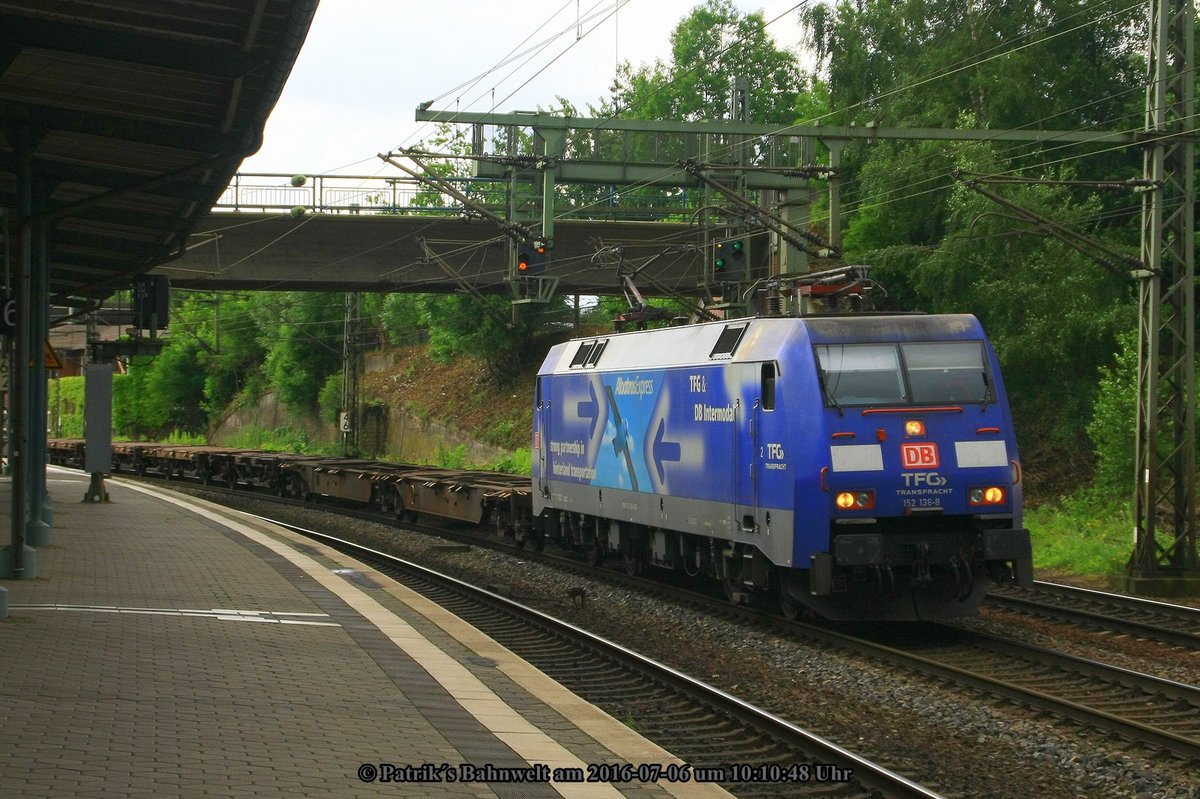 DB 152 136  TFG Transfracht / AlbatrosExpress  mit Containerzug am 06.07.2016 in Hamburg-Harburg