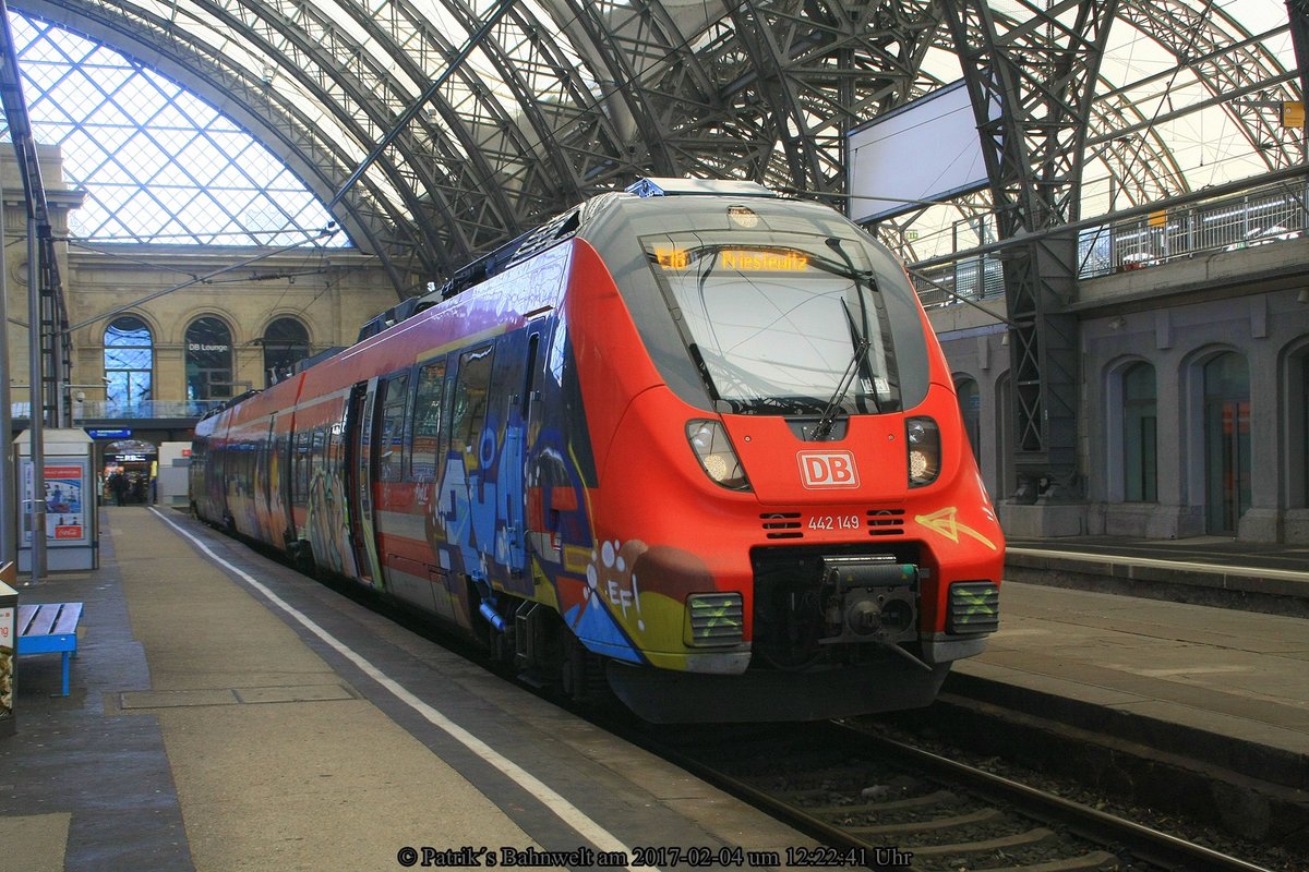 DB 442 149 am 04.02.2017 in Dresden Hauptbahnhof