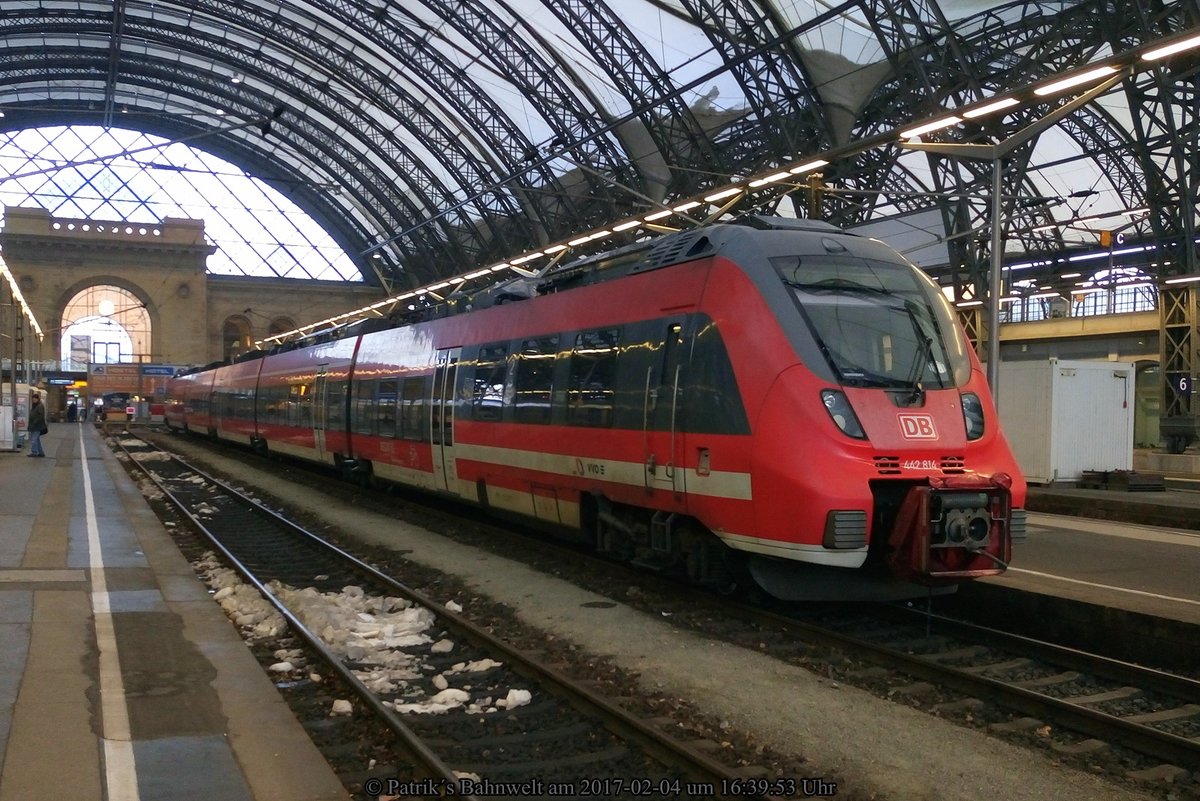 DB 442 814 am 04.02.2017 in Dresden Hauptbahnhof