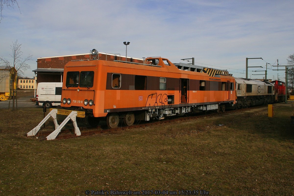 DB Netz 708 310 abgestellt im RAW Cottbus am 04.03.2017