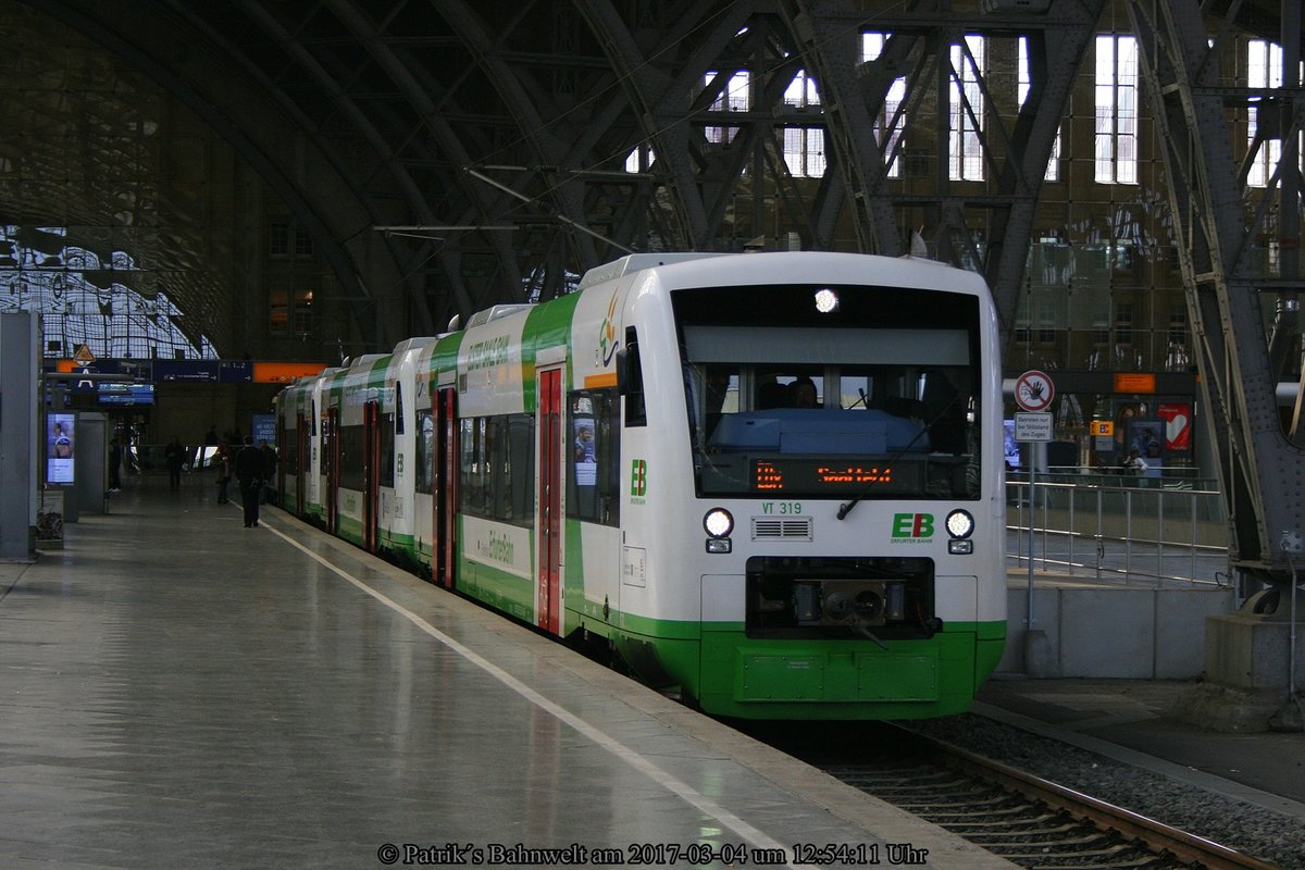 Dreifachtraktion Regioshuttle der Erfurter Bahn am 04.03.2017 in Leipzig Hbf