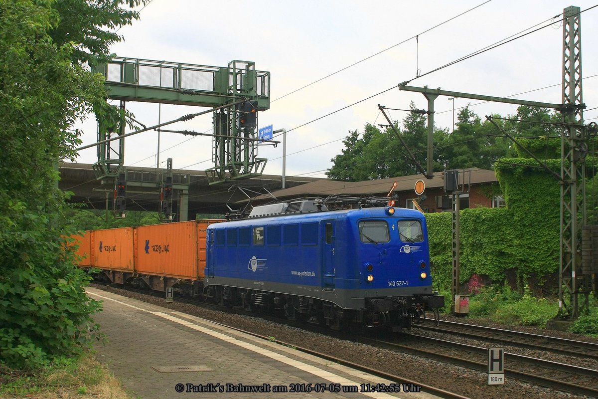 EGP 140 627 mit Containerzug am 05.07.2016 in Hamburg-Harburg