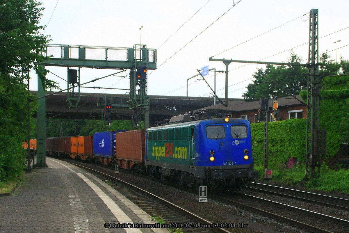 EGP 140 838  ZIPPEL24.COM  mit Containerzug am 08.07.2016 in Hamburg-Harburg