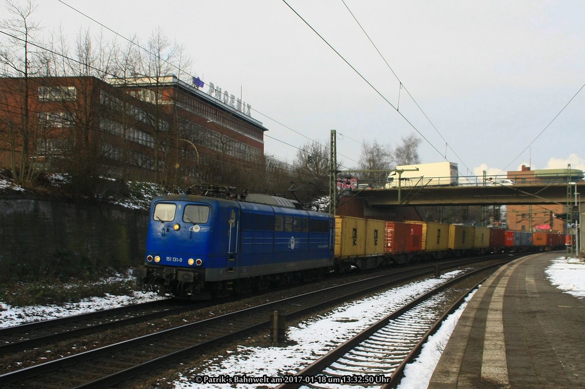 EGP 151 131 mit Containerzug am 18.01.2017 in Hamburg-Harburg