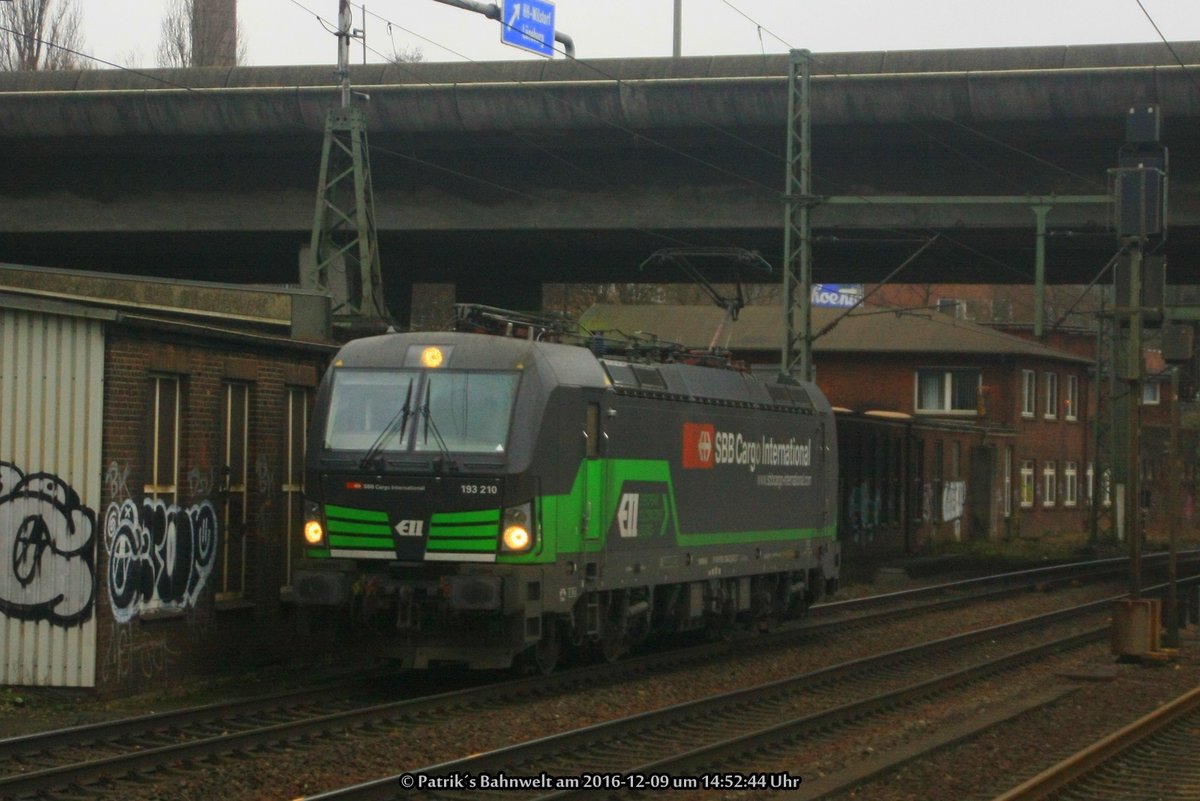 ELL / SBB Cargo 193 210 Lz am 09.12.2016 in Hamburg-Harburg