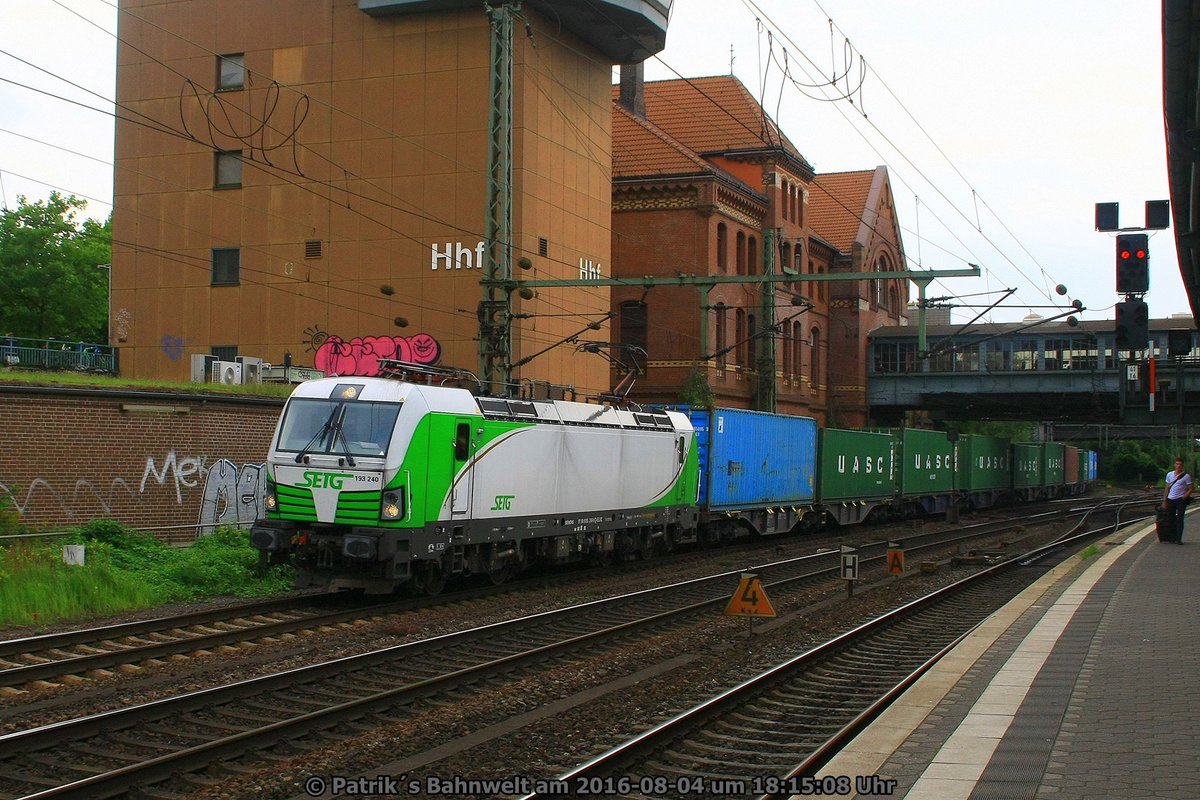 ELL / SETG 193 240 mit Containerzug am 04.08.2016 in Hamburg-Harburg