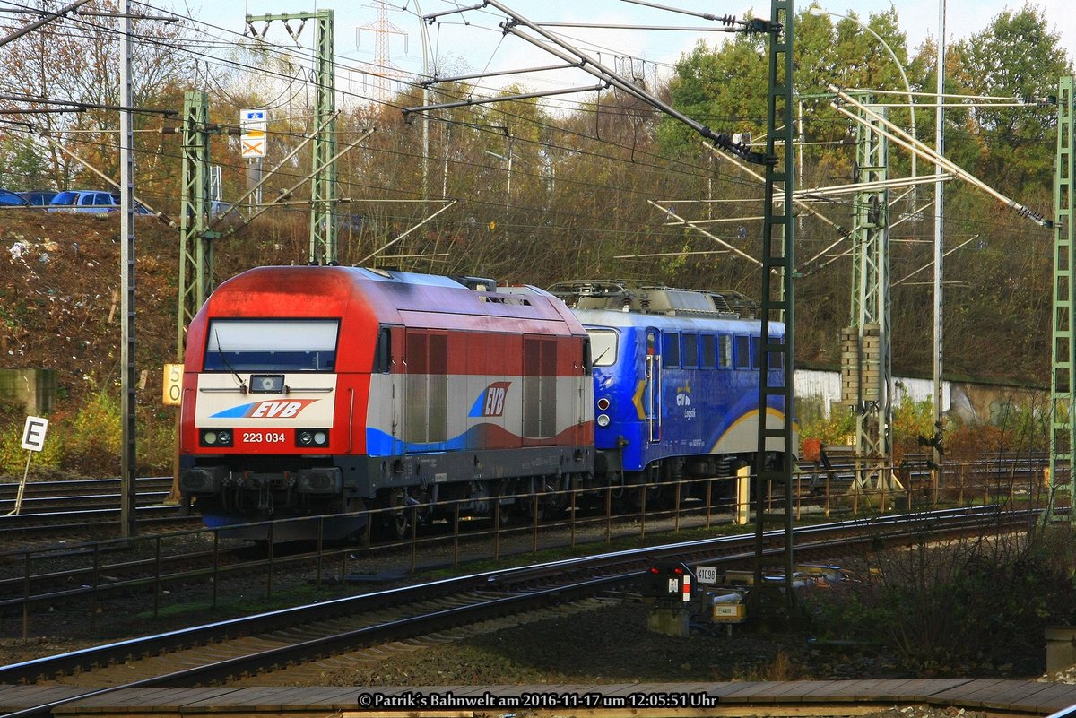 evb 223 034 & evb 140 870 abgestellt am 17.11.2016 in Hamburg-Harburg