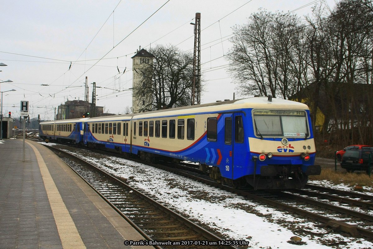 evb 628 150 + evb 628 151 als RB76 am 21.01.2017 in Verden (Aller)