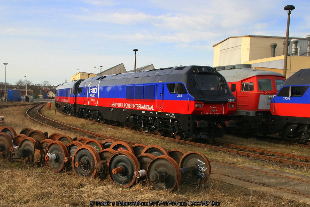 HHPI 29011 + HHPI 29015 abgestellt im RAW Cottbus am 04.03.2017