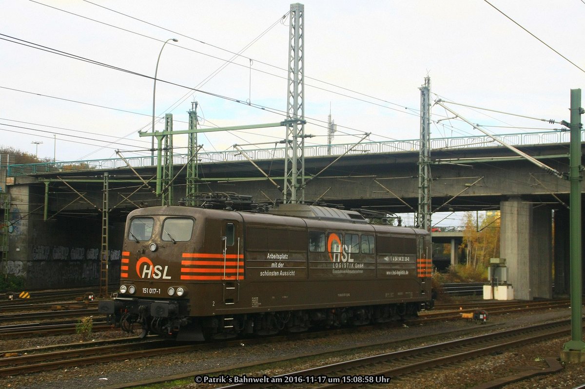 HSL 151 017 abgestellt am 17.11.2016 in Hamburg-Harburg