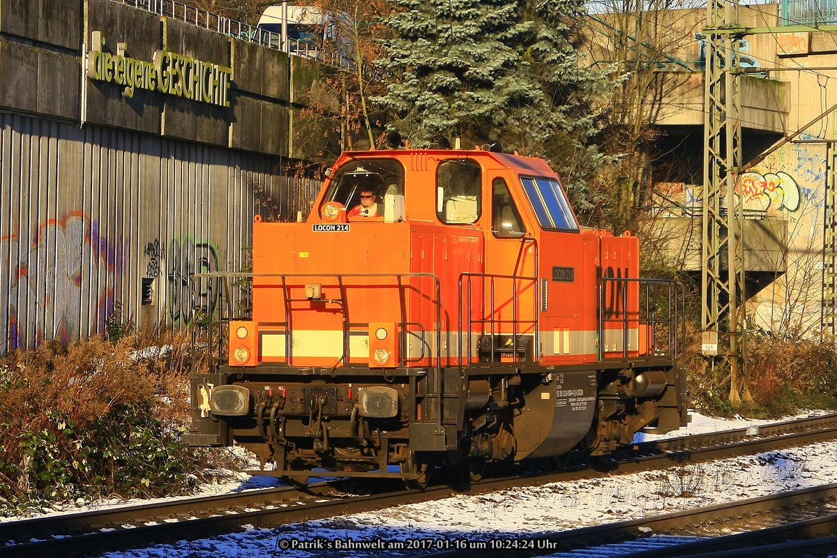 Locon 214 004 Lz am 16.01.2017 in Hamburg-Harburg  