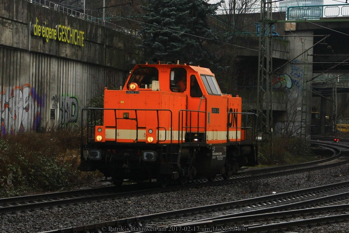 Locon 214 004 Lz am 17.02.2017 in Hamburg-Harburg