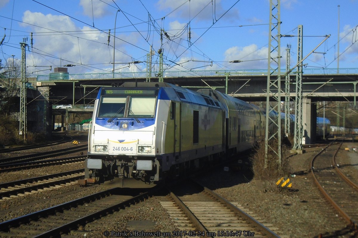 ME 246 004 mit RE5 nach Cuxhaven am 24.02.2017 in Hamburg-Harburg