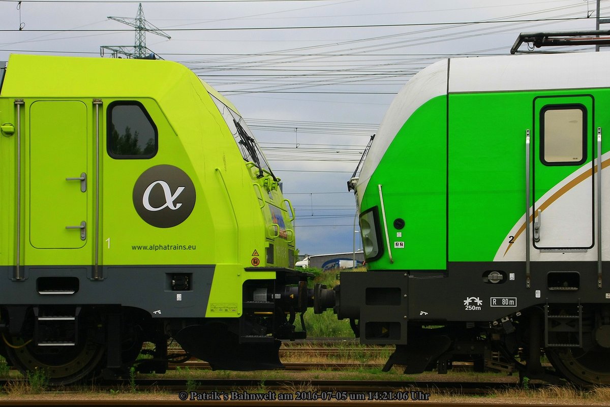 MKB 119 010 + SETG 193 240 abgestellt am 05.07.2016 in Hamburg-Altenwerder/ Hafenbahnhof Alte Süderelbe