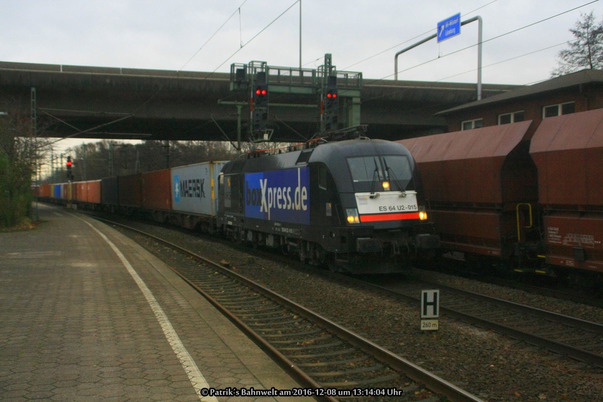 MRCE / boxXpress 182 515 mit Containerzug am 08.12.2016 in Hamburg-Harburg