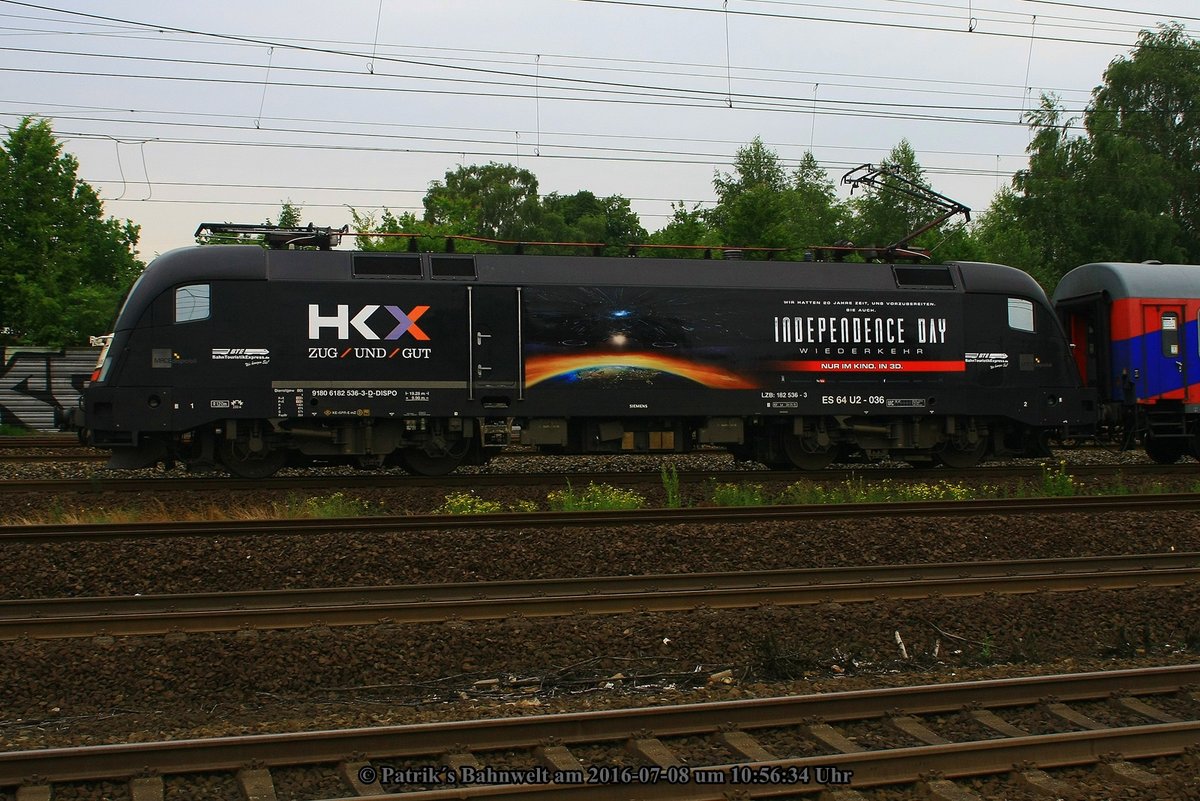 MRCE / BTE 182 536 mit HKX am 08.07.2016 in Hamburg-Harburg