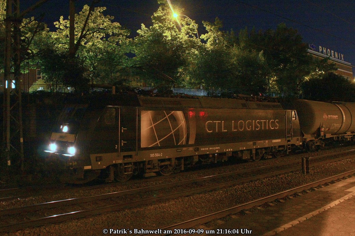 MRCE / CTL Logistics 185 564 mit Kesselwagenzug am 09.09.2016 in Hamburg-Harburg