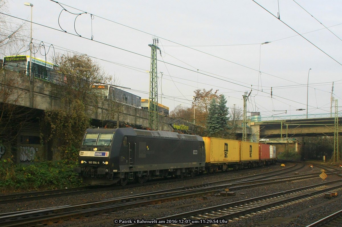 MRCE / Metrans 185 556 mit Containerzug am 07.12.2016 in Hamburg-Harburg