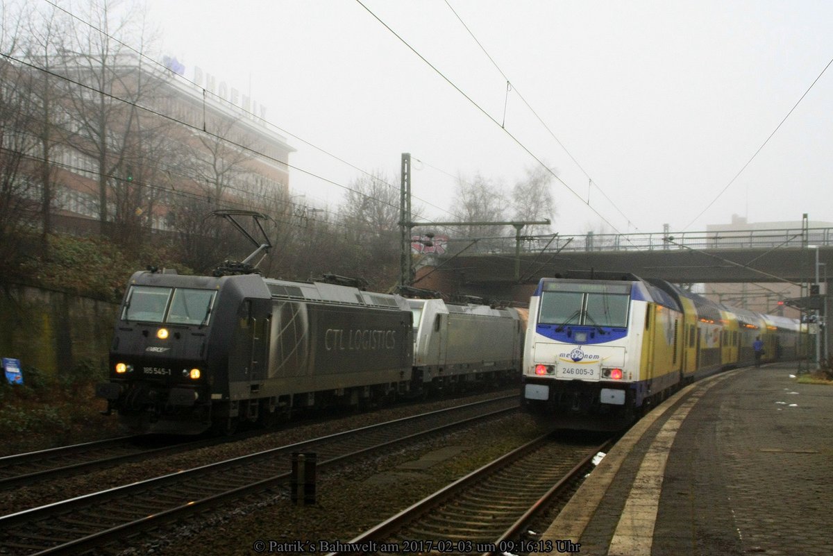 MRCE 185 545 + akiem 186 264 mit Kesselwagenzug am 03.02.2017 in Hamburg-Harburg