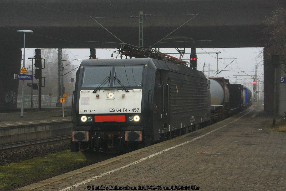 MRCE 189 457 mit EK 53687 am 03.02.2017 in Hamburg-Harburg