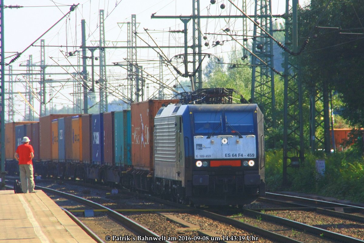 MRCE 189 459 mit Containerzug am 08.09.2016 in Hamburg-Harburg