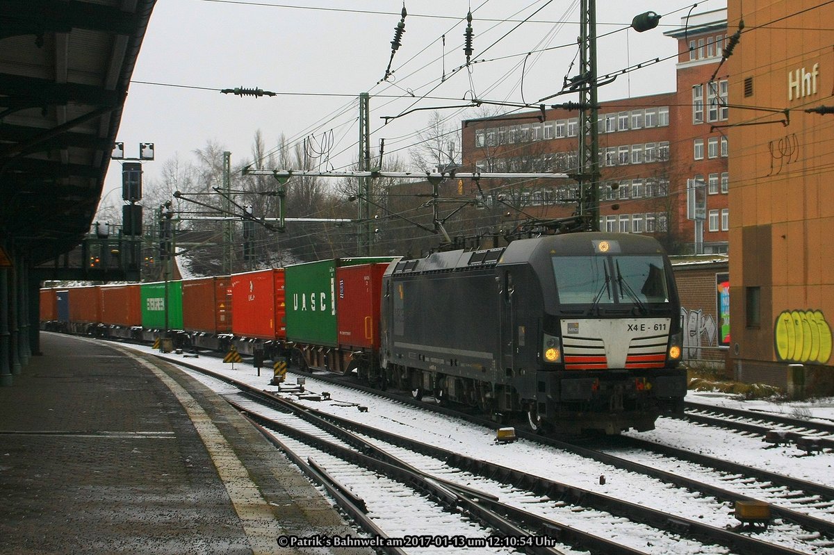 MRCE 193 611 mit Containerzug am 13.01.2017 in Hamburg-Harburg