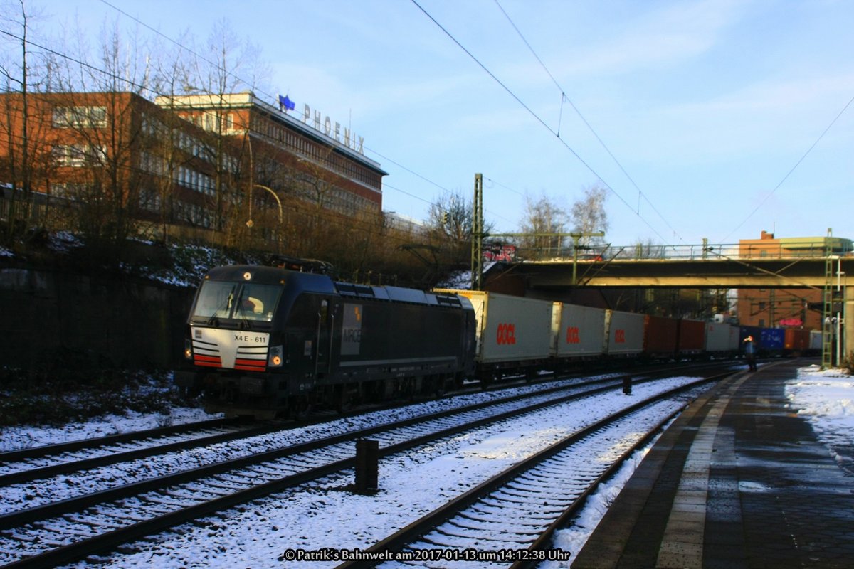 MRCE 193 611 mit Containerzug am 13.01.2017 in Hamburg-Harburg