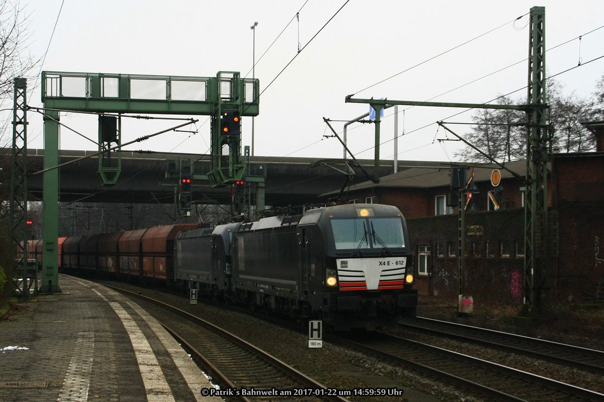 MRCE 193 612 + MRCE 193 614 mit Kohlewagenzug am 22.01.2017 in Hamburg-Harburg