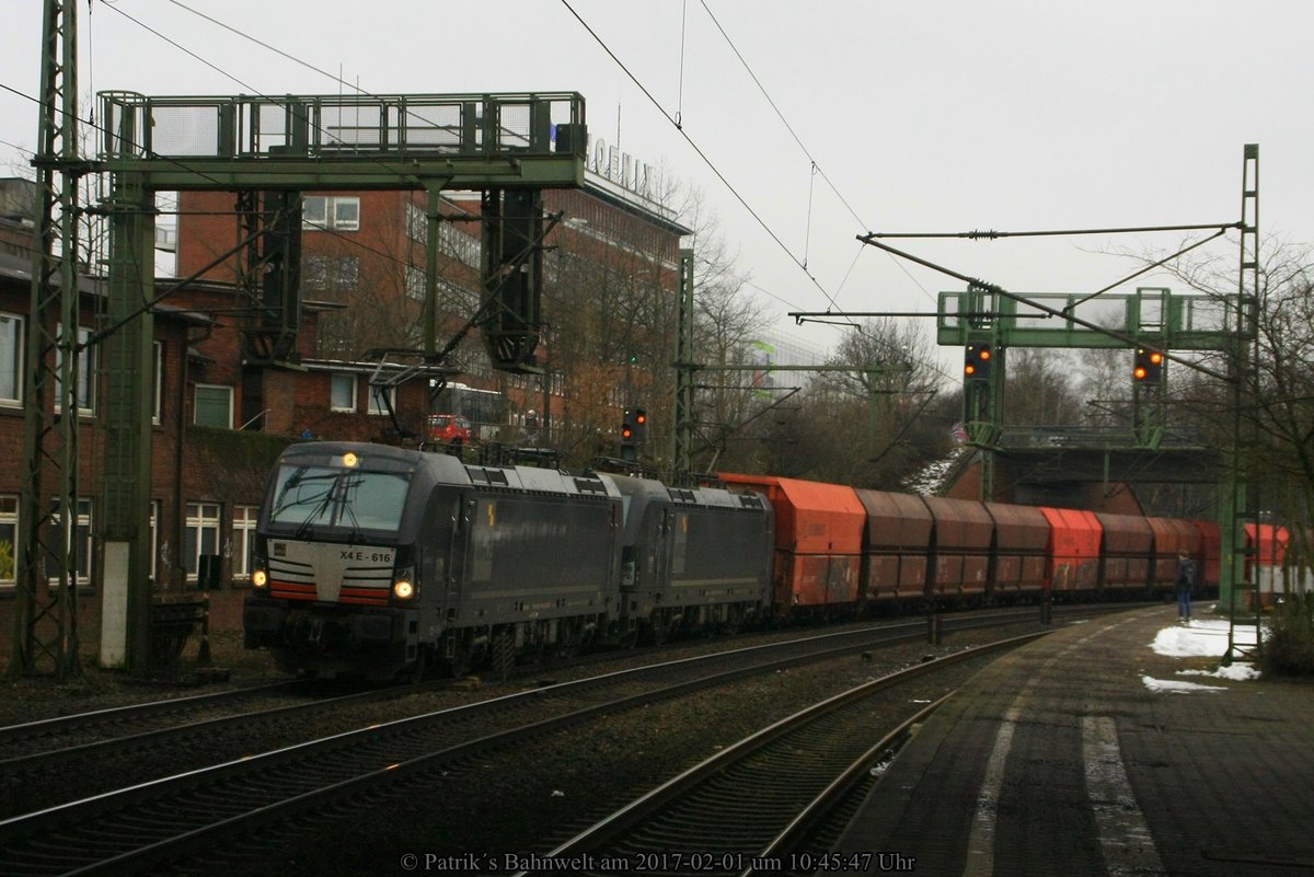 MRCE 193 616 + MRCE 193 615 mit Kohlewagenzug am 01.02.2017 in Hamburg-Harburg