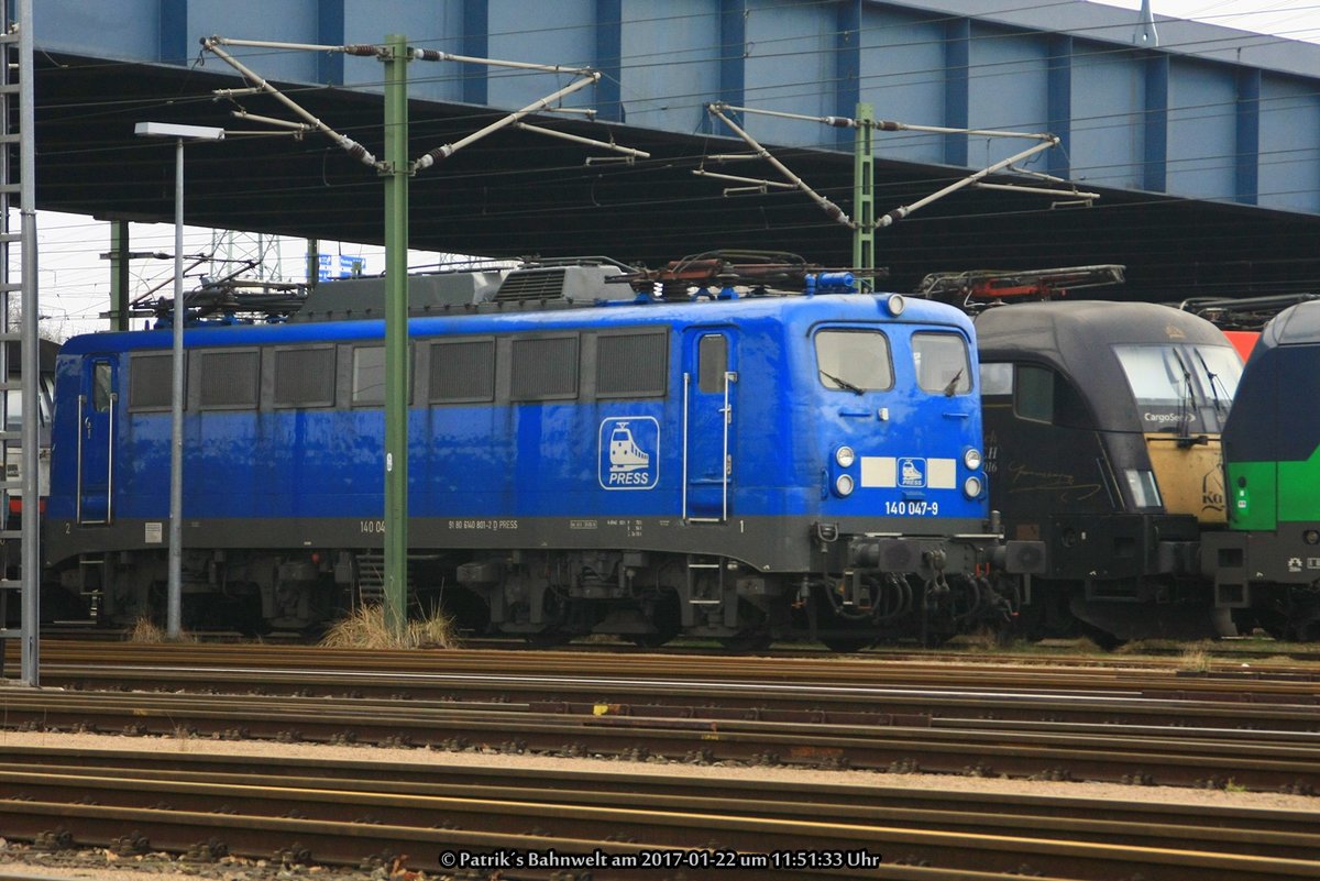 PRESS 140 047 abgestellt am 22.01.2017 in Hamburg-Altenwerder im Hafenbahnhof Alte Süderelbe 