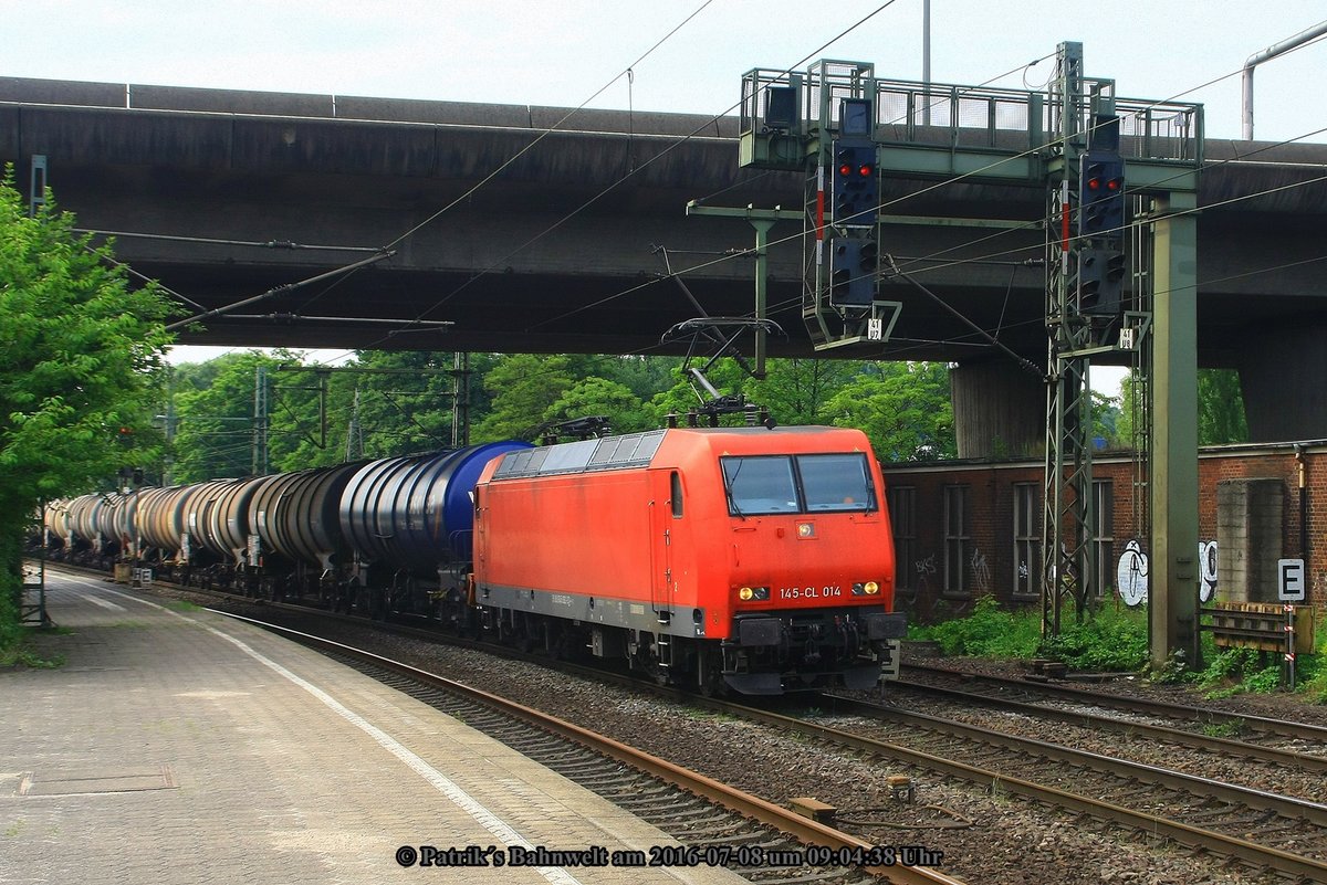 RHC 145-CL-014 mit Kesselwagenzug am 08.07.2016 in Hamburg-Harburg