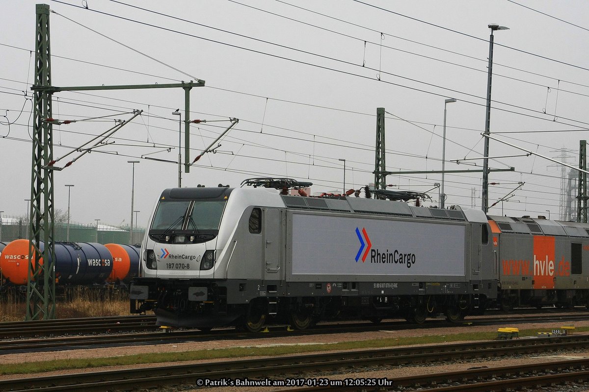 Rheincargo 187 070 abgestellt am 23.01.2017 in Hamburg-Hohe Schaar