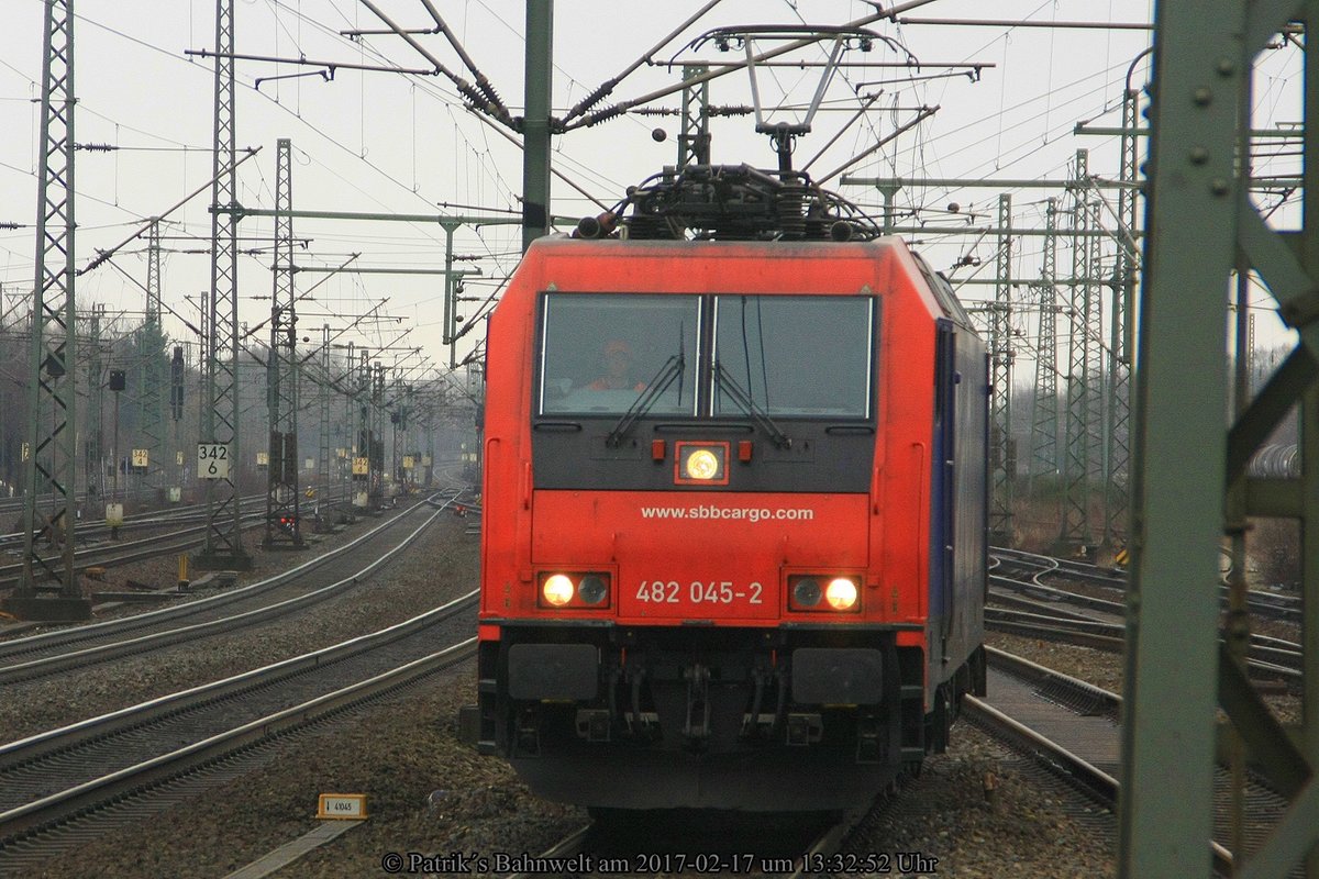 SBB Cargo 482 045 Lz am 17.02.2017 in Hamburg-Harburg